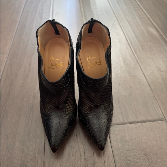 Christian Louboutin Black Mesh Heels - Picture 1 of 3